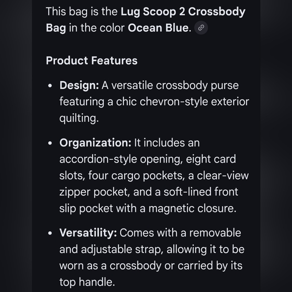 NWOT LUG Scoop Crossbody Purse & Vera Bradley Mirror Compact - Picture 6 of 8